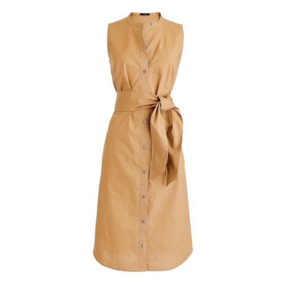 New J.CREW Sleeveless Cotton Poplin Shirtdress Size Small